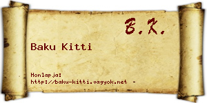Baku Kitti névjegykártya